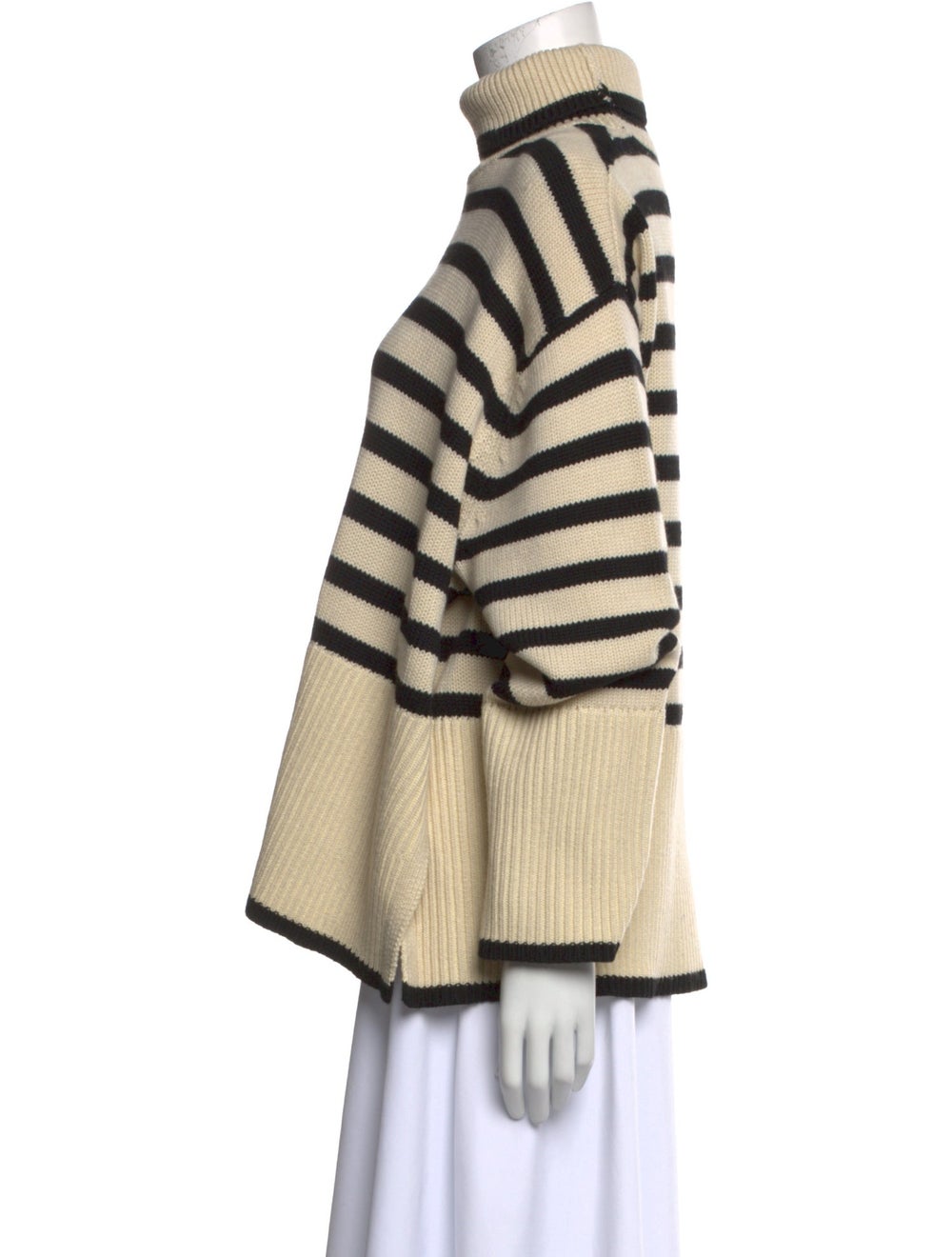 Toteme Wool Turtleneck Neutrals Striped Long Slee… - image 2