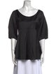 TOTEME Scoop Neck Three-Quarter Sleeve Blouse