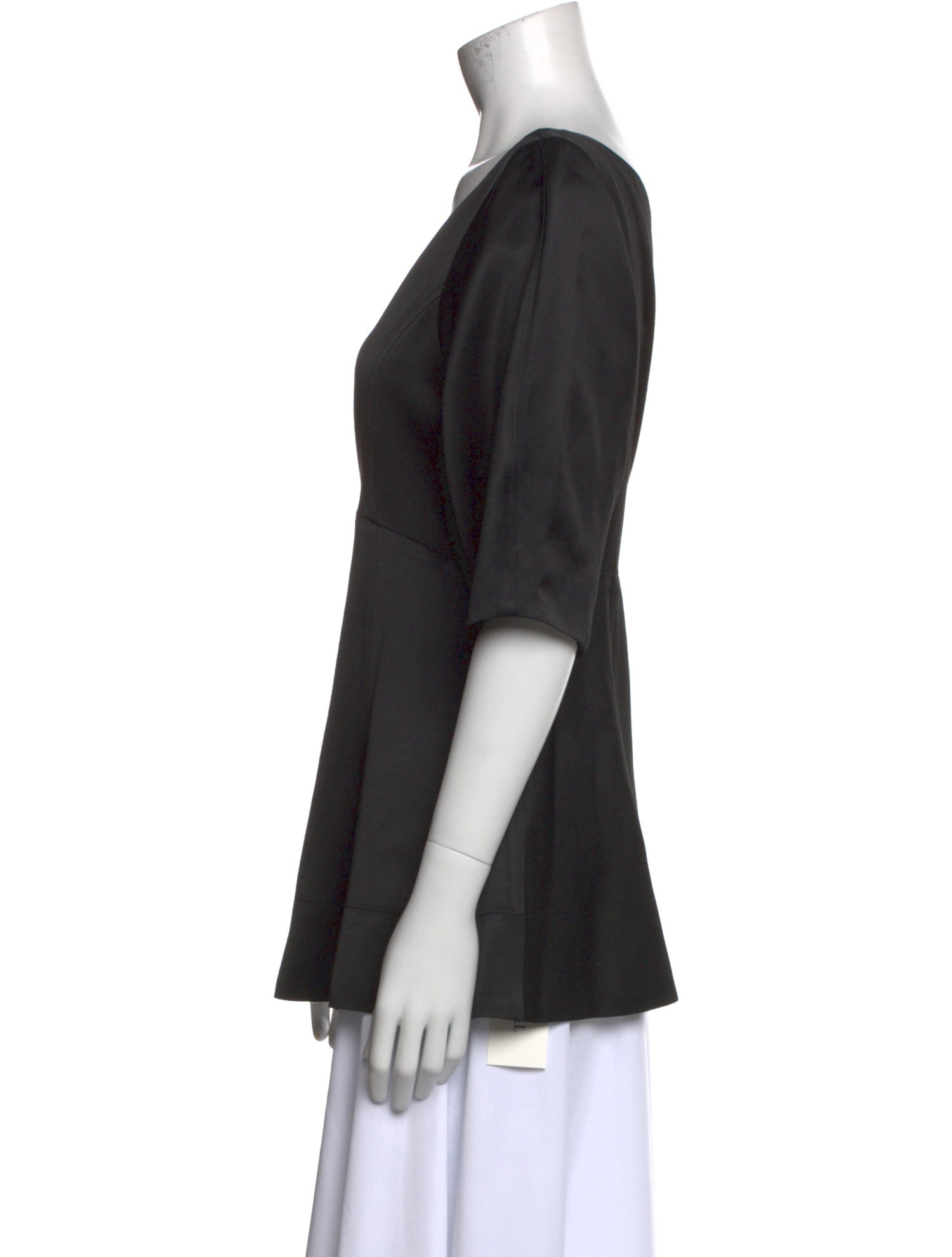 TOTEME Scoop Neck Three-Quarter Sleeve Blouse