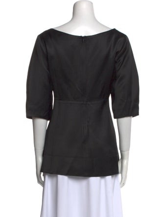 TOTEME Scoop Neck Three-Quarter Sleeve Blouse