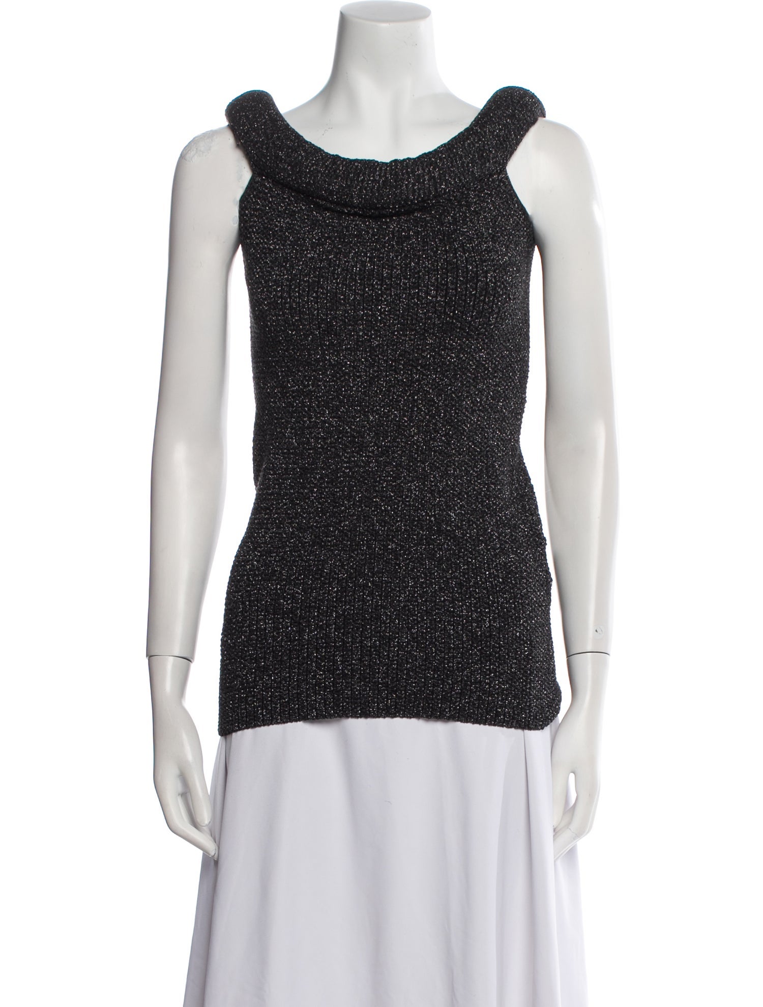 TOTEME Off-Shoulder Roll Knit Top Scoop Neck Top