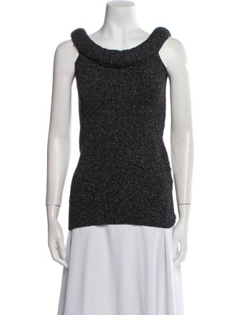 TOTEME Off-Shoulder Roll Knit Top Scoop Neck Top