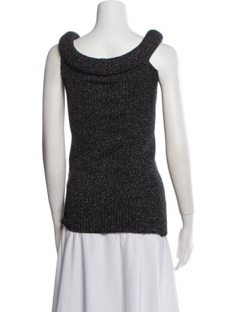 TOTEME Off-Shoulder Roll Knit Top Scoop Neck Top