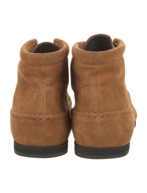 TOTEME Suede Leather Trim Embellishment Lace-Up Boots