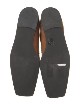 TOTEME Suede Leather Trim Embellishment Lace-Up Boots