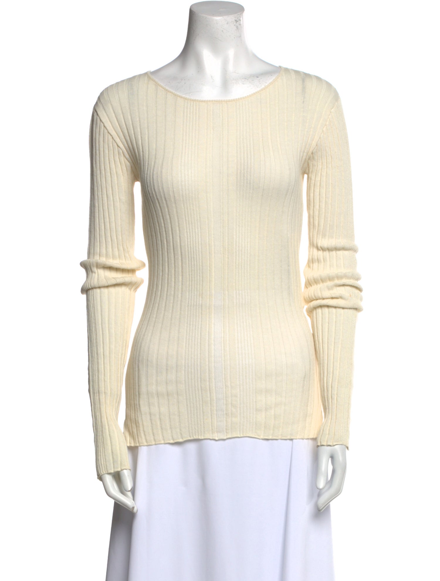 TOTEME Bateau Neckline Long Sleeve Top