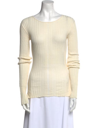 TOTEME Bateau Neckline Long Sleeve Top