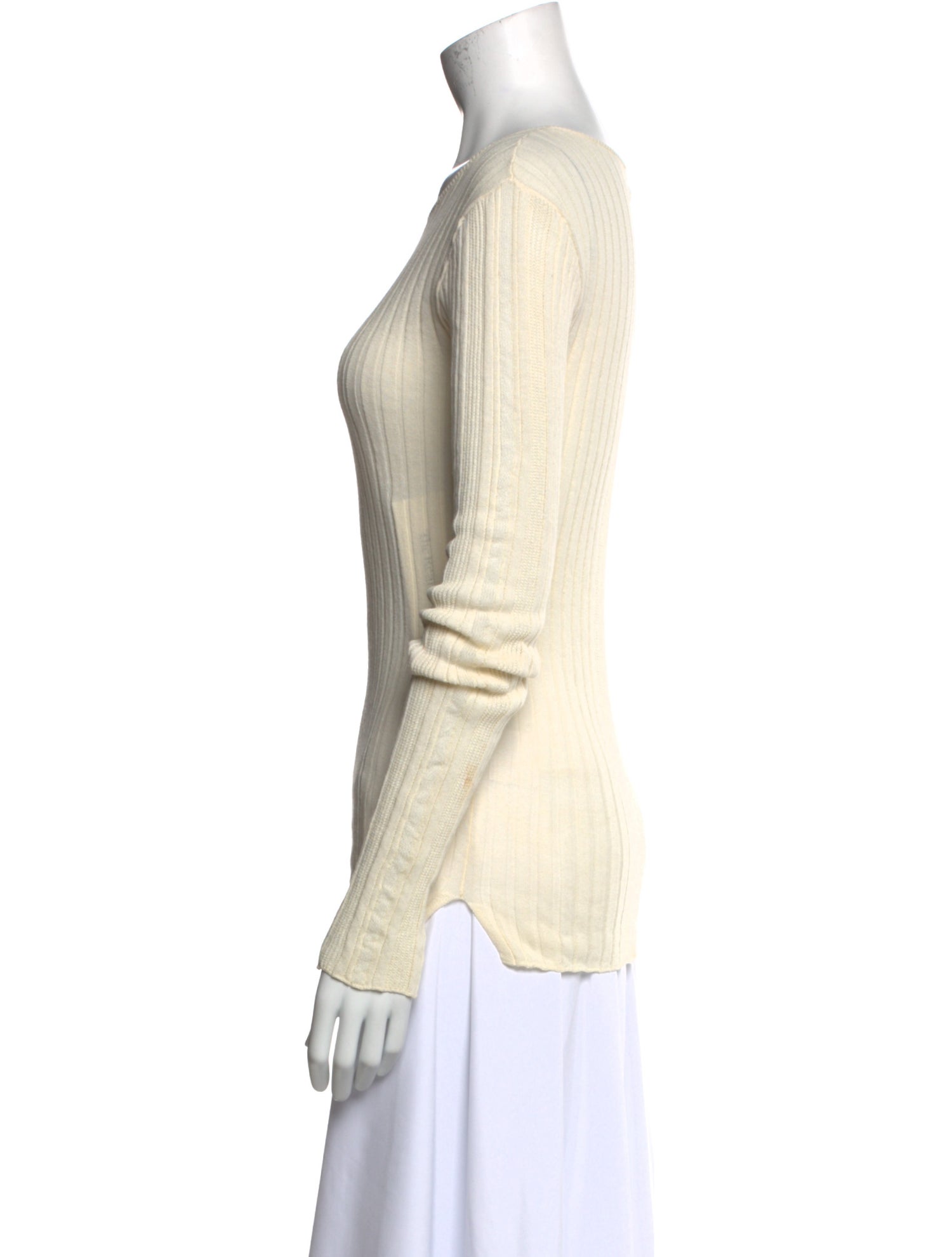 TOTEME Bateau Neckline Long Sleeve Top