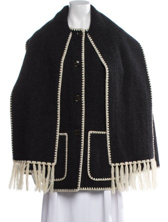 TOTEME Embroidered Scarf Jacket Wool Jacket