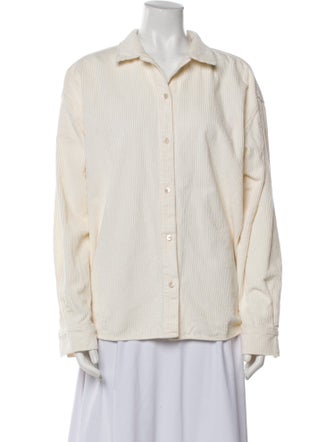 TOTEME Corduroy Striped Button-Up Top