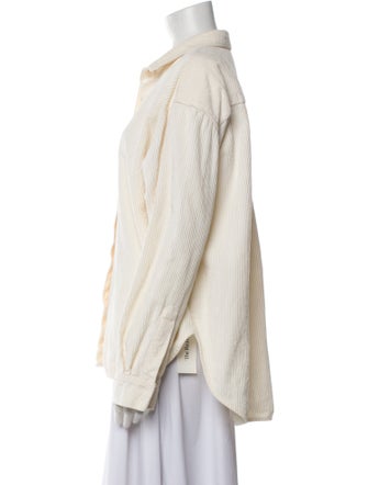 TOTEME Corduroy Striped Button-Up Top