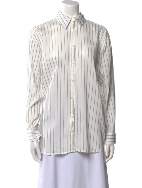 TOTEME 2025 Classic Stripe 'Oyster' Button-Up Top