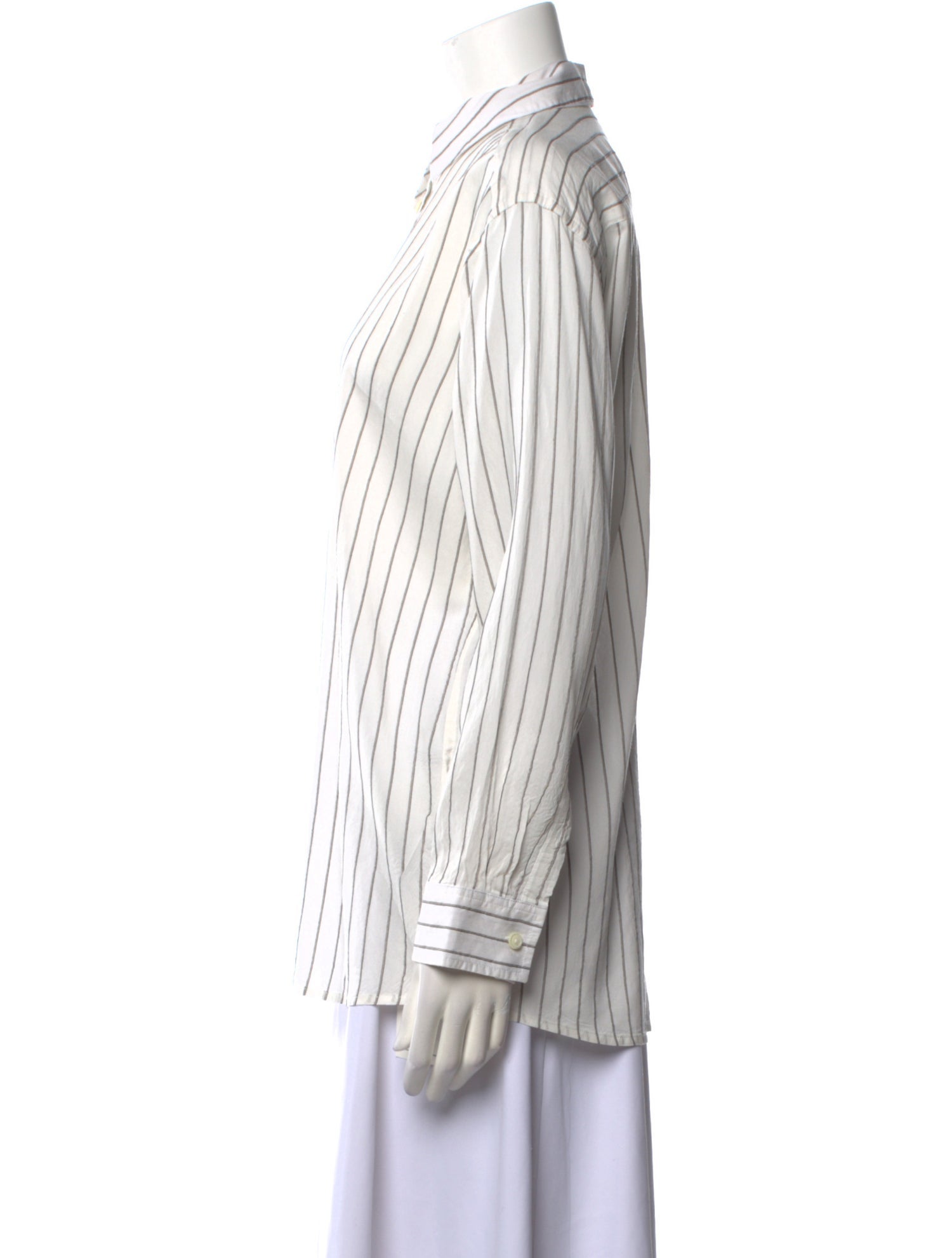 TOTEME 2025 Classic Stripe 'Oyster' Button-Up Top