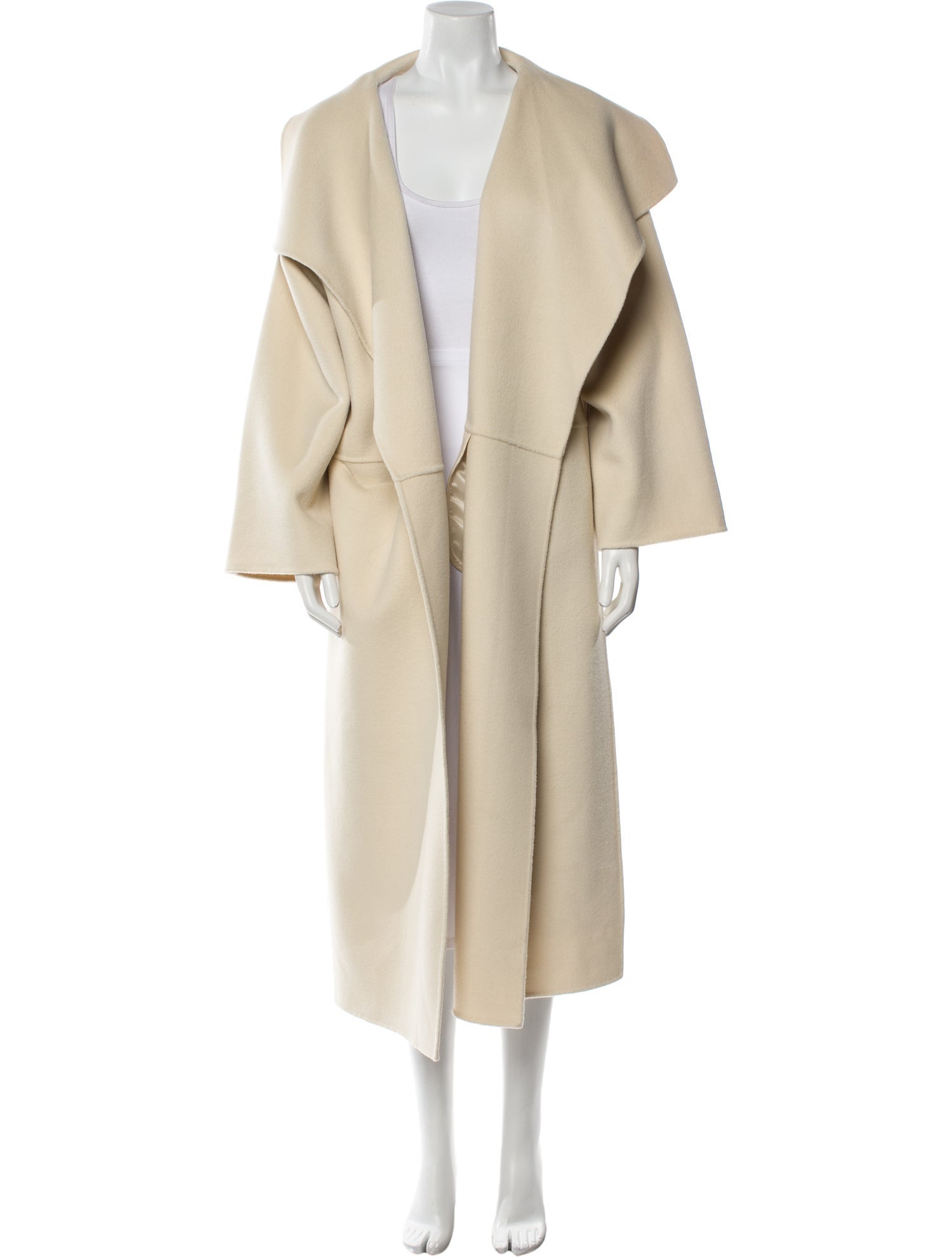 TOTEME Signature Wool Cashmere Coat Wool Faux Fur Coat