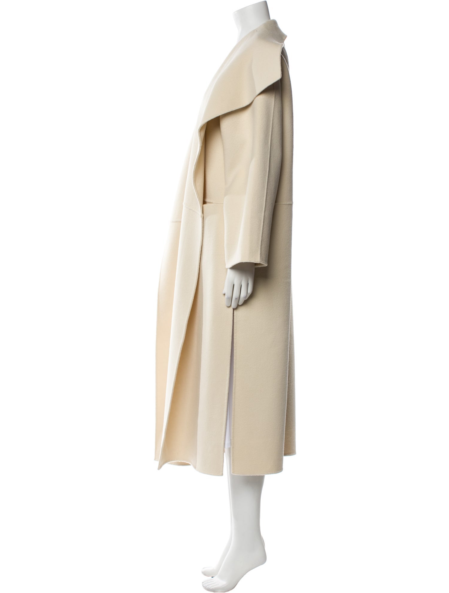 TOTEME Signature Wool Cashmere Coat Wool Faux Fur Coat