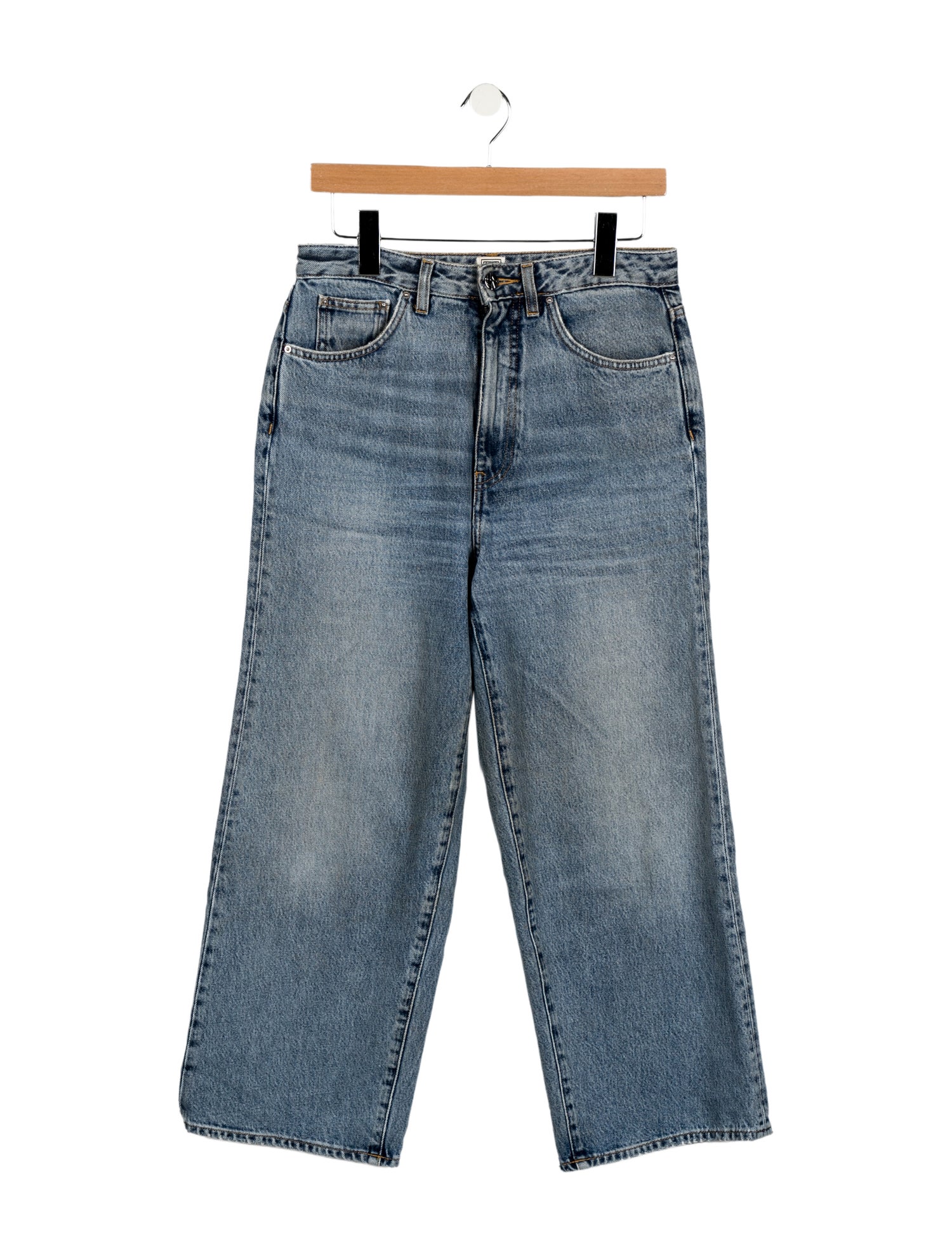 TOTEME Flare Fit Denim Wide Leg Jeans