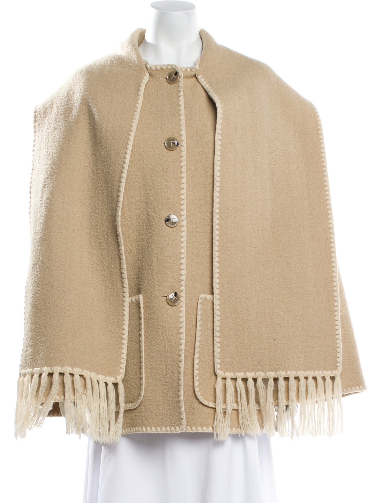 TOTEME Embroidery Scarf Jacket Wool Cape