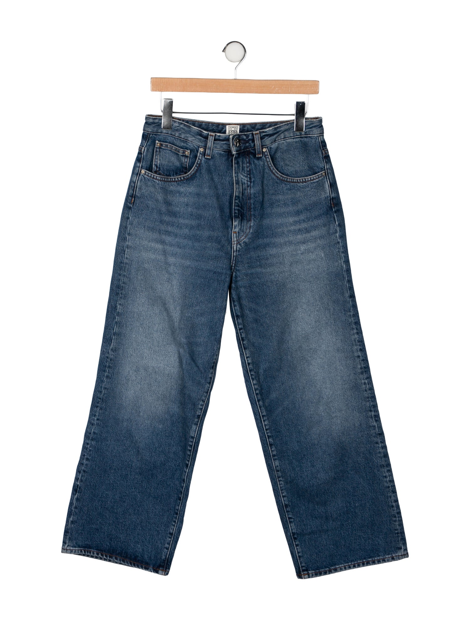 TOTEME Flare Fit Denim Wide Leg Jeans