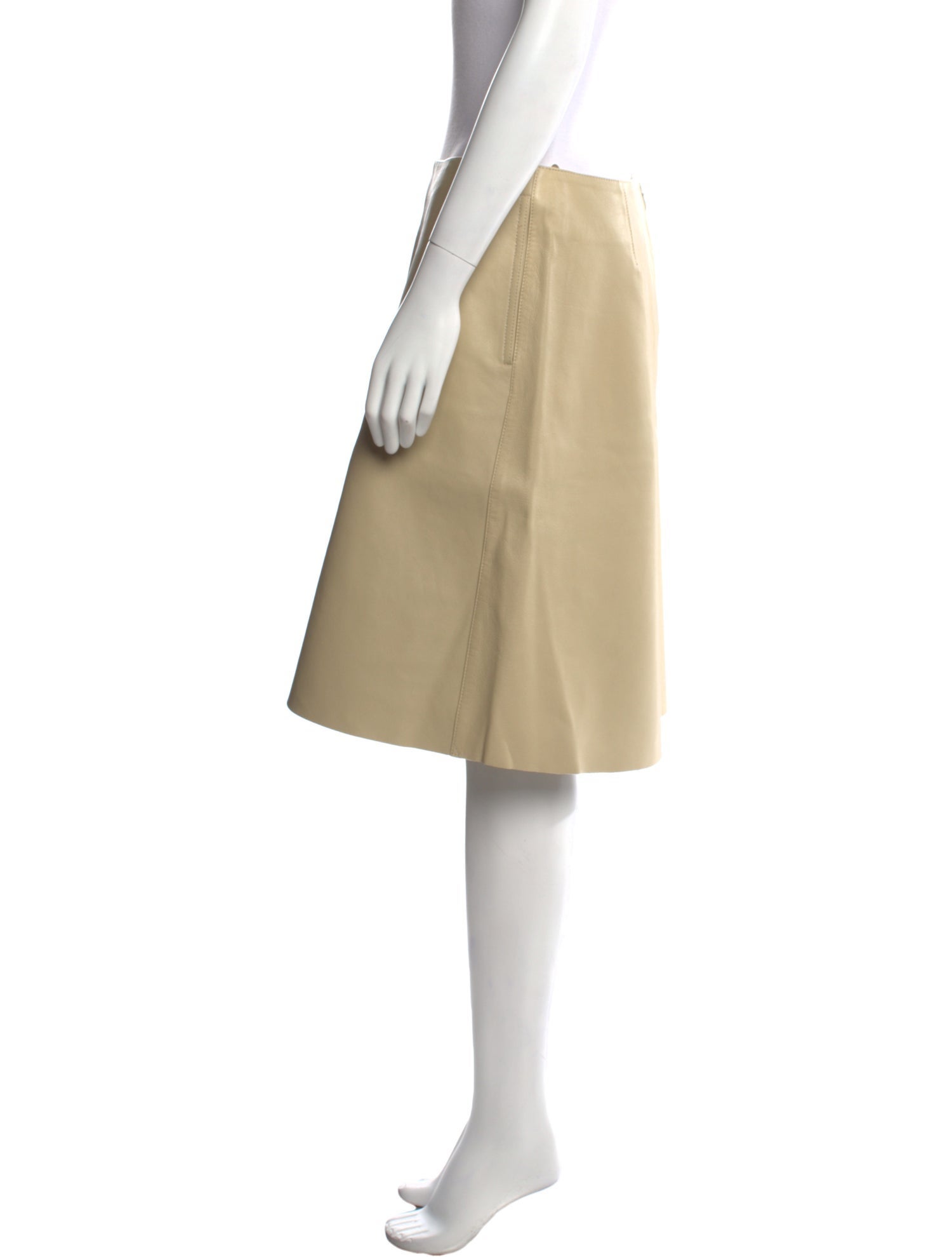 TOTEME Lamb Leather Knee-Length Skirt