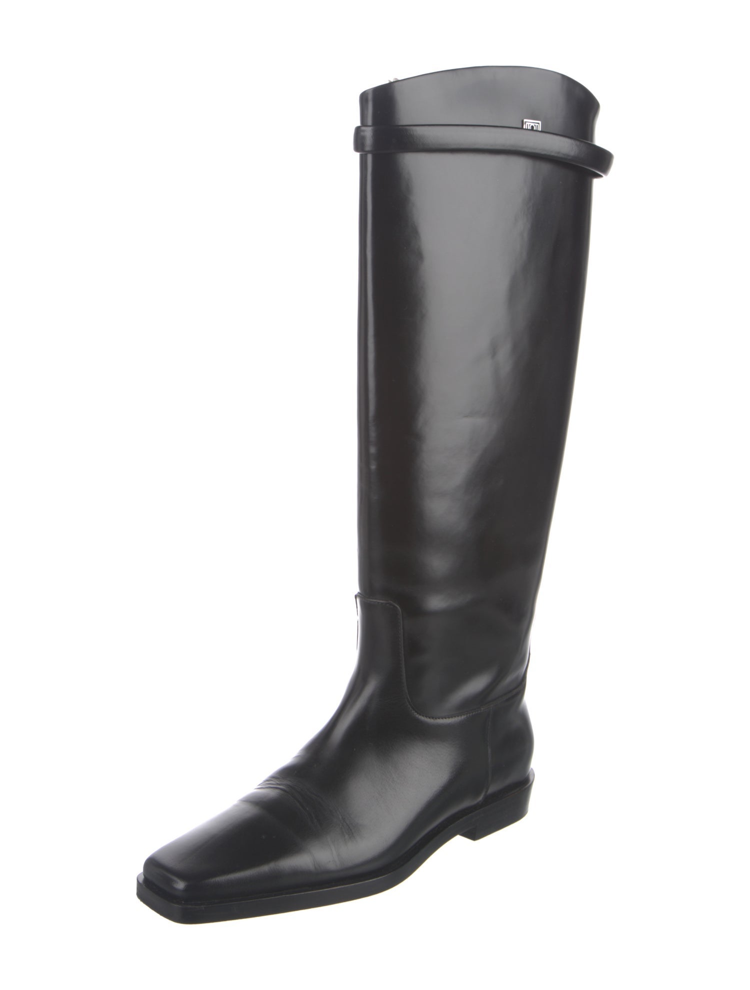 TOTEME Leather Leather Trim Embellishment Riding Boots