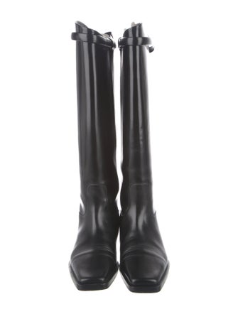 TOTEME Leather Leather Trim Embellishment Riding Boots