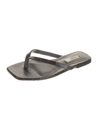 TOTEME Embossed Leather Flip Flops