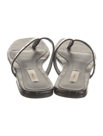 TOTEME Embossed Leather Flip Flops