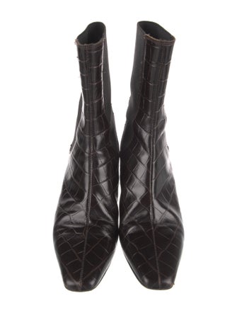 TOTEME Embossed Leather Animal Print Chelsea Boots