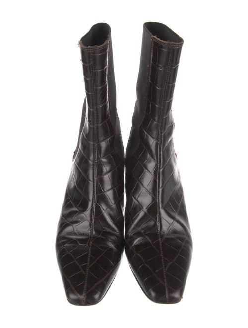 TOTEME Embossed Leather Animal Print Chelsea Boots