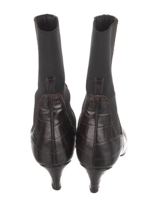 TOTEME Embossed Leather Animal Print Chelsea Boots