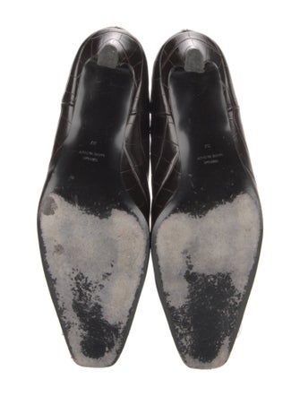 TOTEME Embossed Leather Animal Print Chelsea Boots