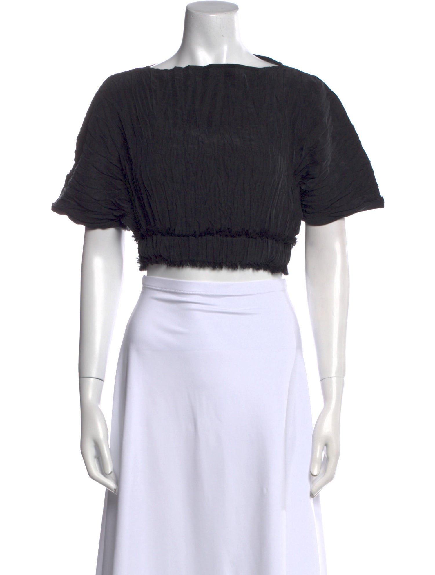 TOTEME Silk Bateau Neckline Crop Top