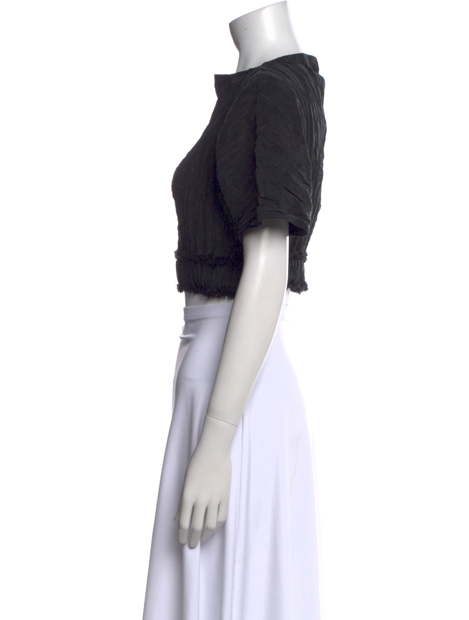 TOTEME Silk Bateau Neckline Crop Top