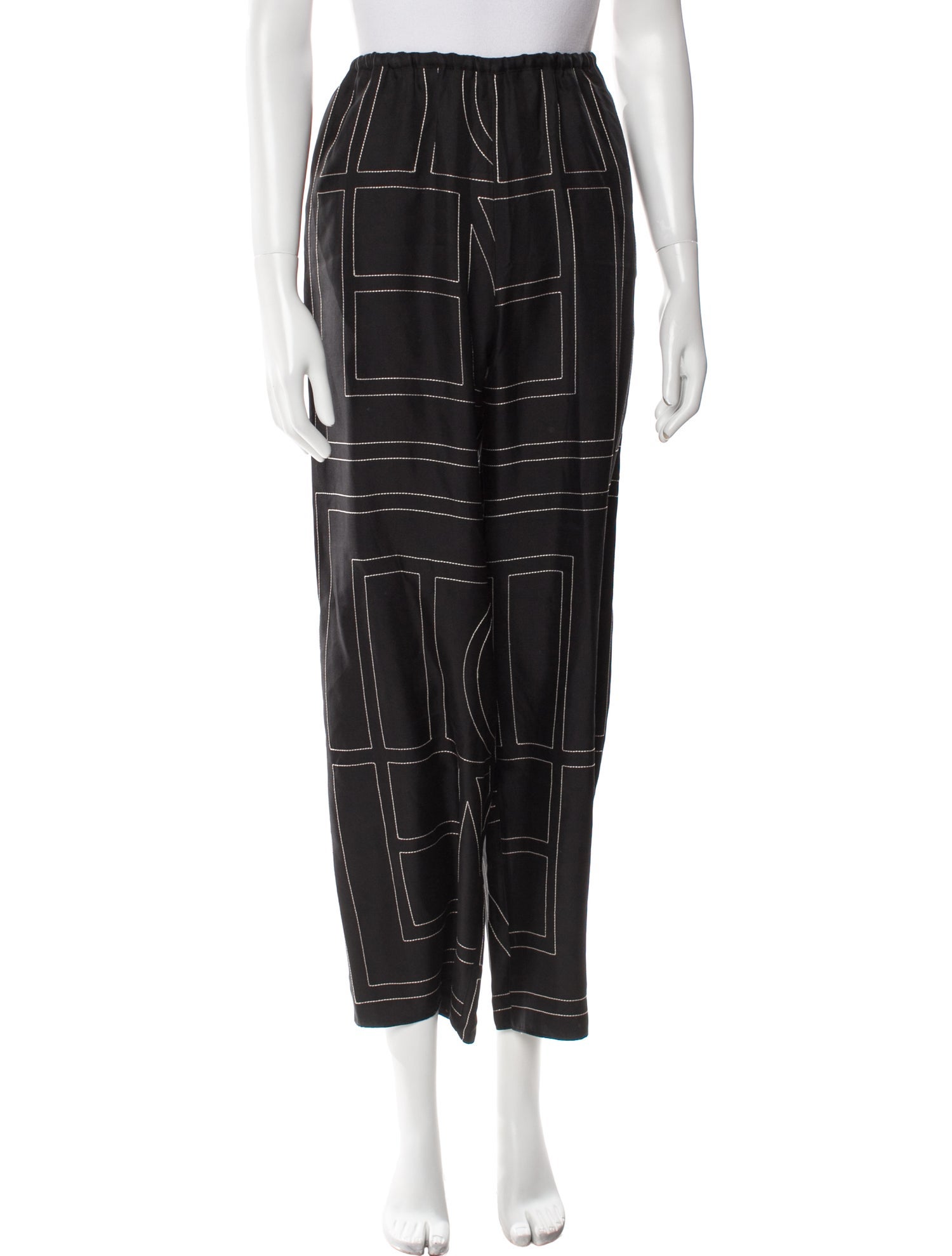 TOTEME Monogram PJ Silk Pajamas