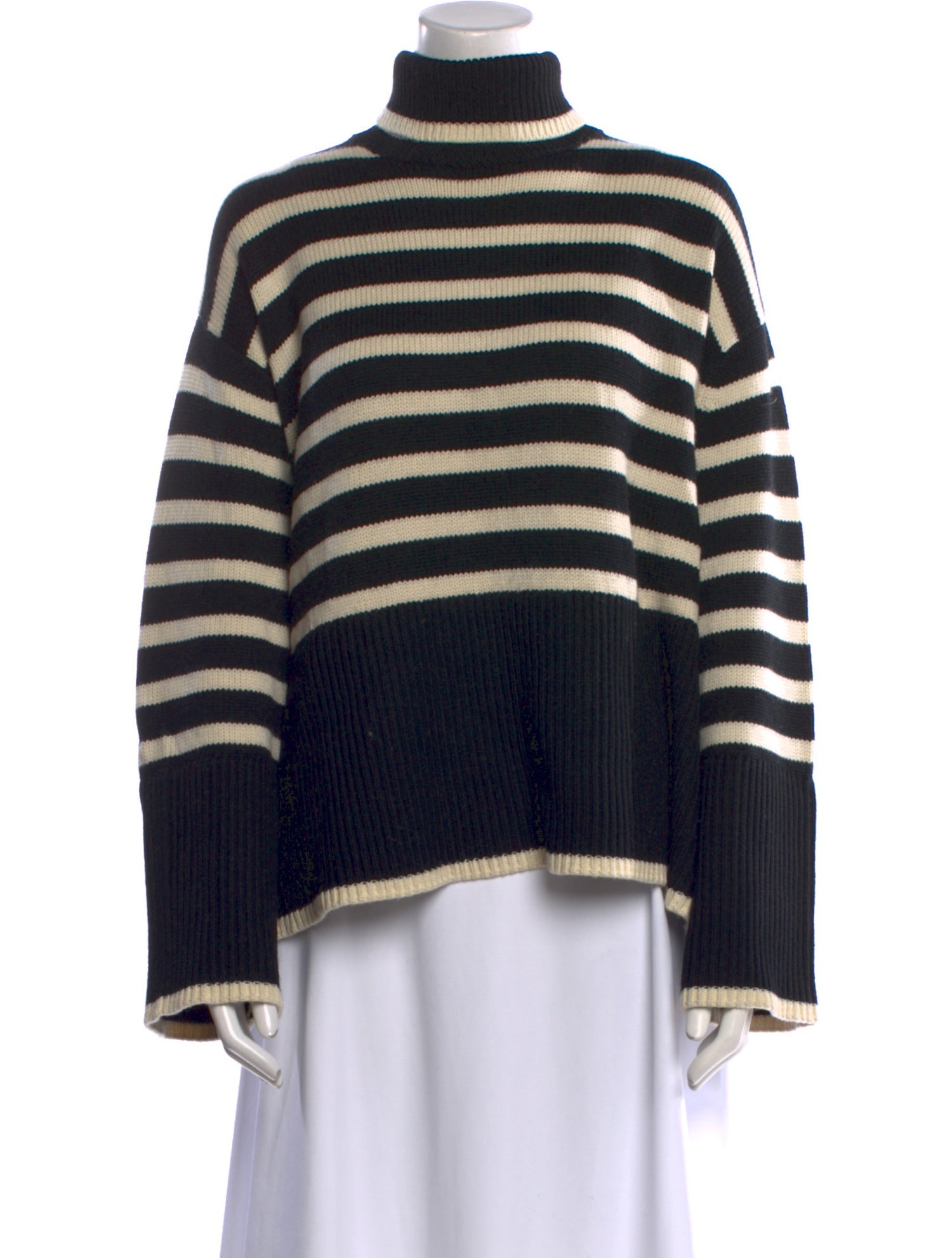 TOTEME Signature Stripe Turtleneck Wool Sweater