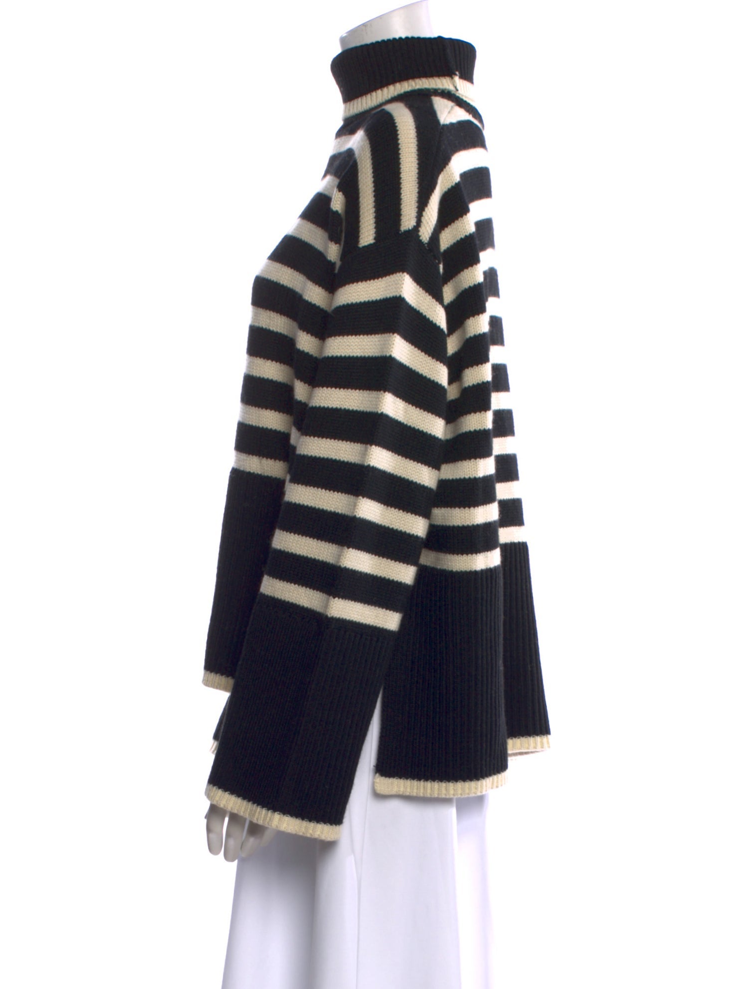 TOTEME Signature Stripe Turtleneck Wool Sweater
