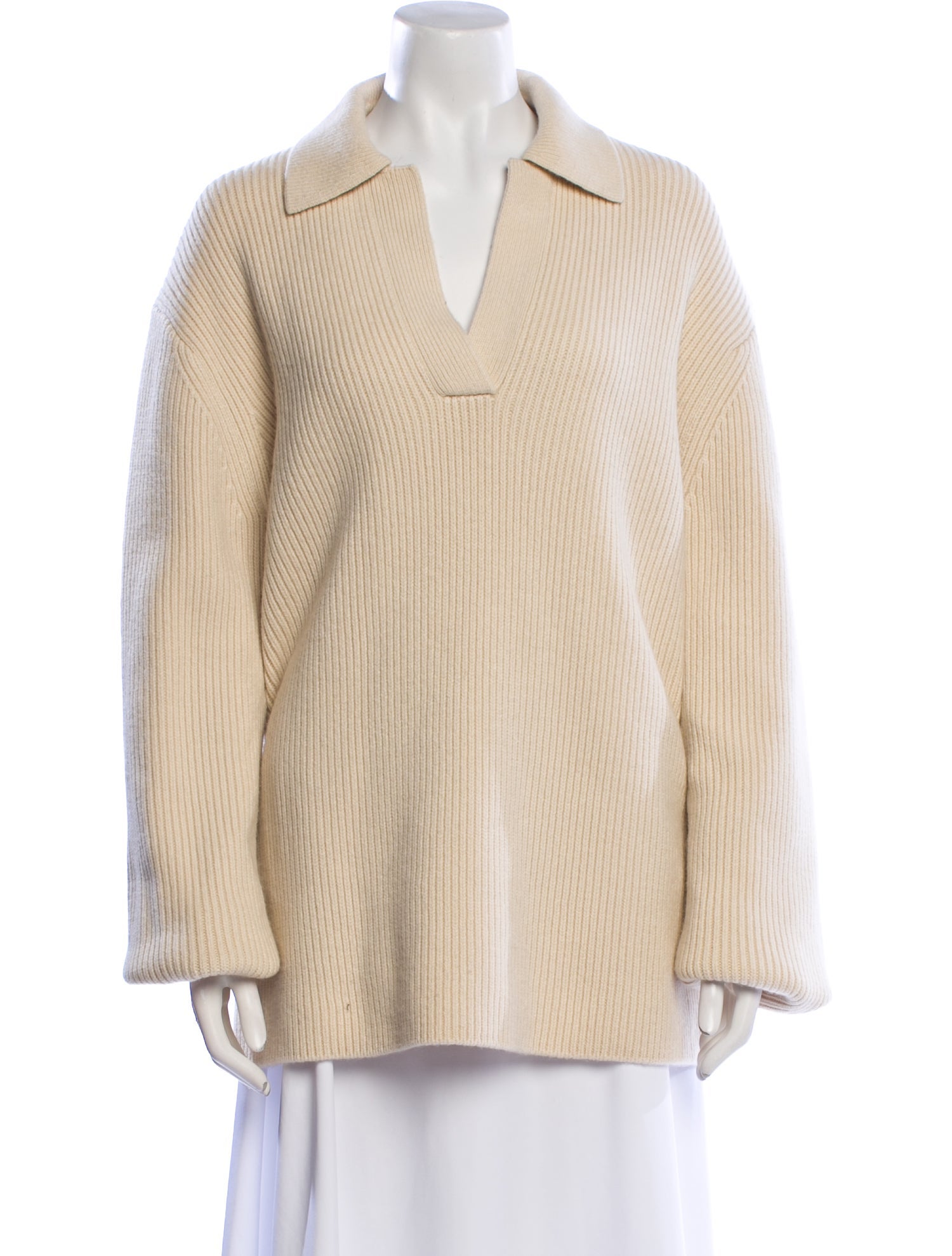 TOTEME Wrapped-Neck Knit Wool Sweater