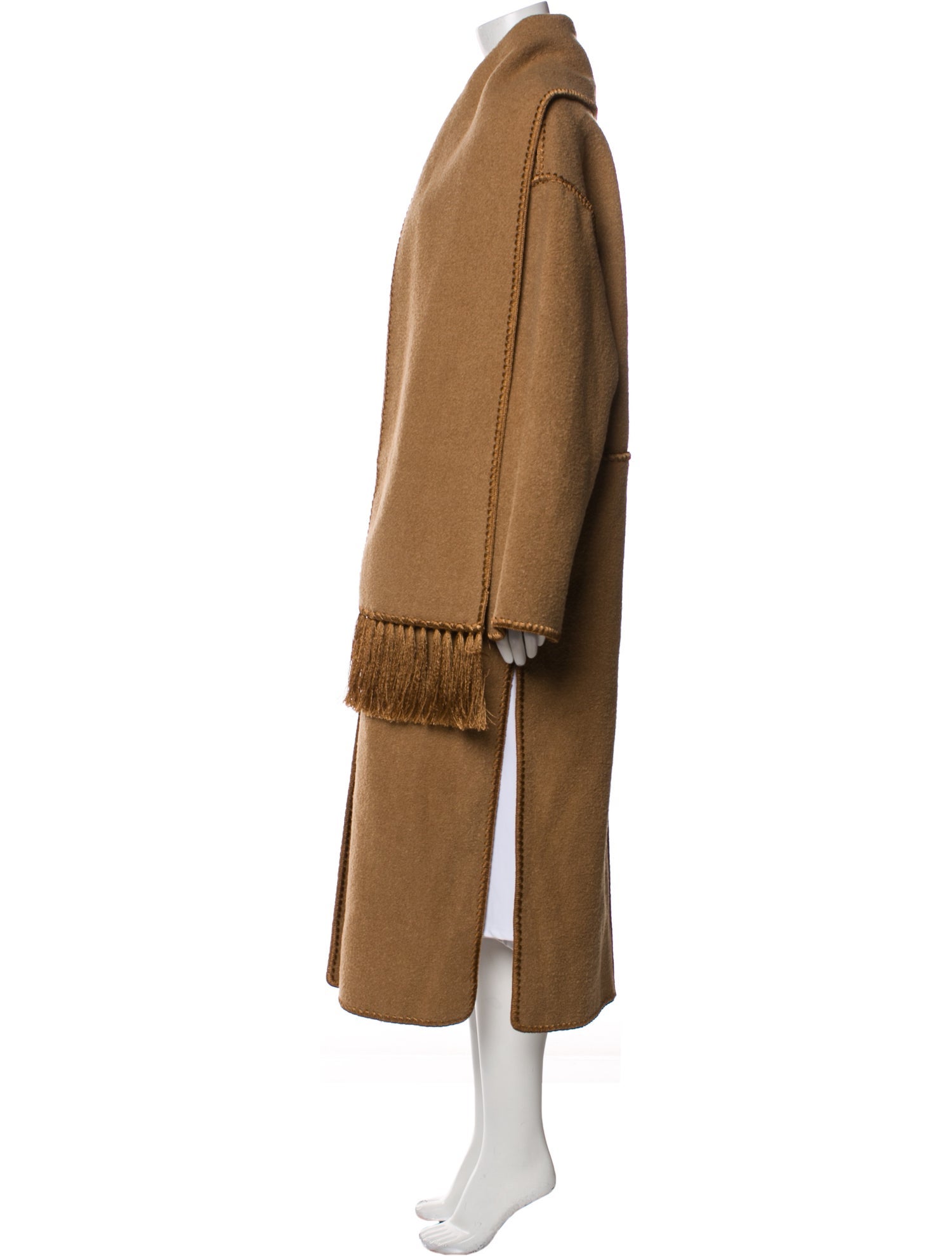 TOTEME Embroidered Scarf Coat Wool Faux Fur Coat w/ Tags