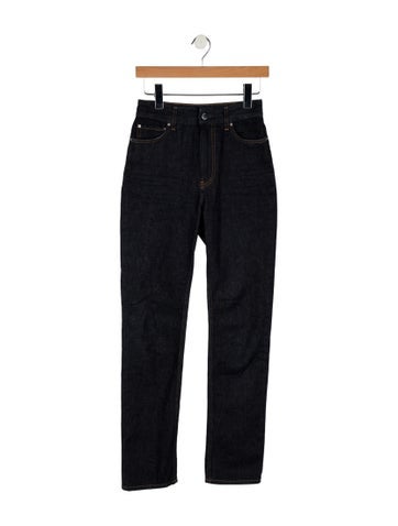Pre-owned Totême High-rise Straight Leg Jeans In Blue