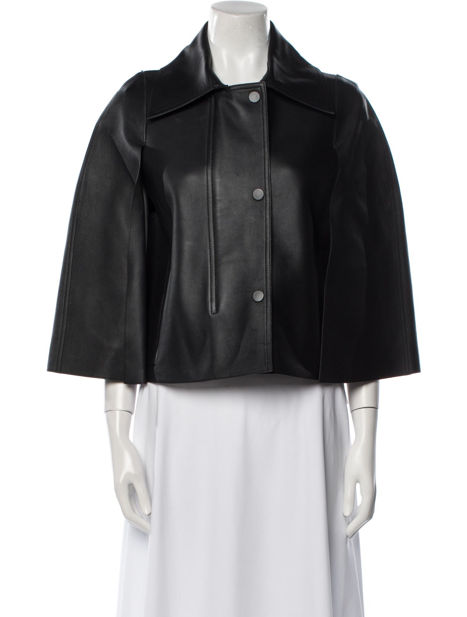 TOTEME Double Leather Cape Leather Jacket