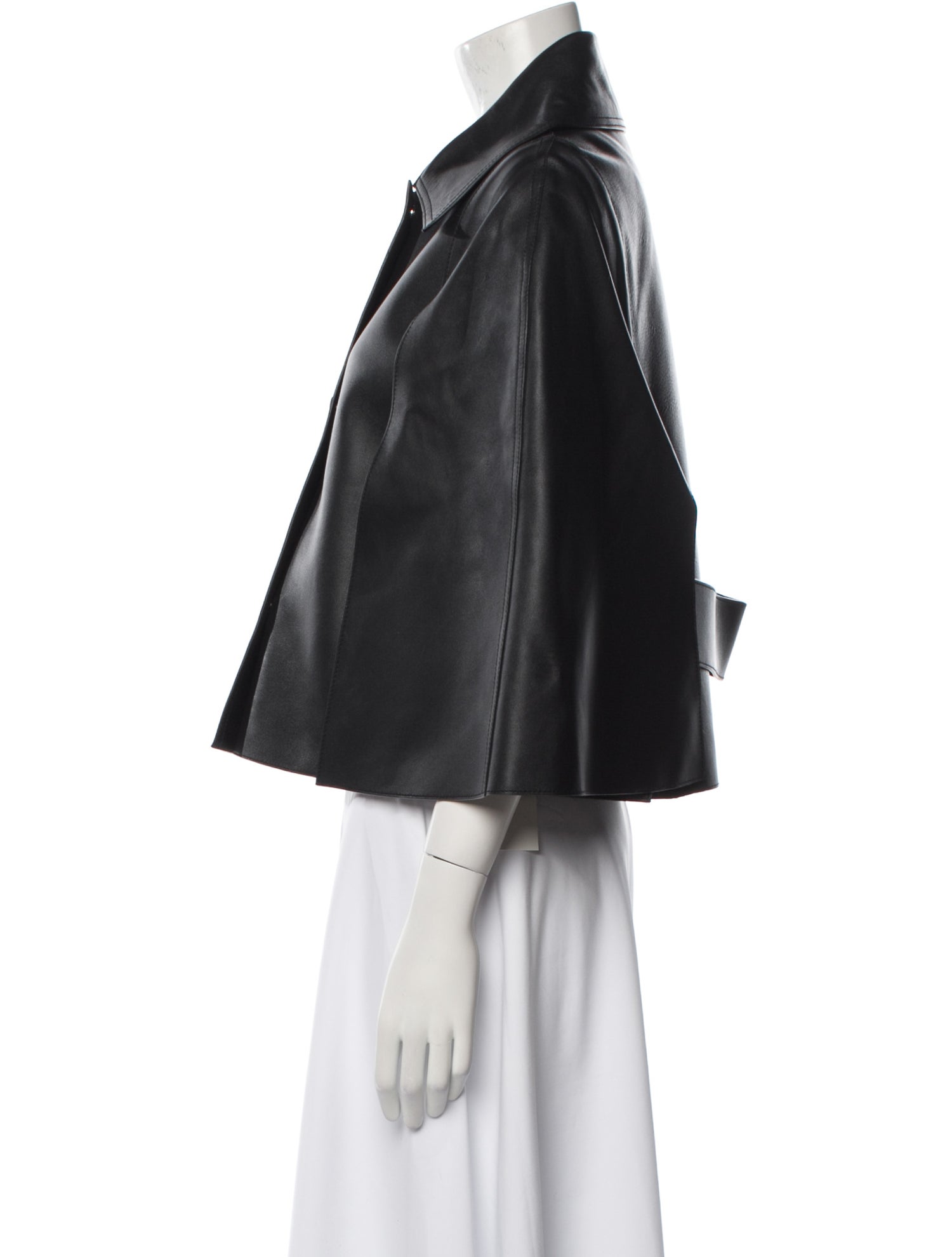 TOTEME Double Leather Cape Leather Jacket