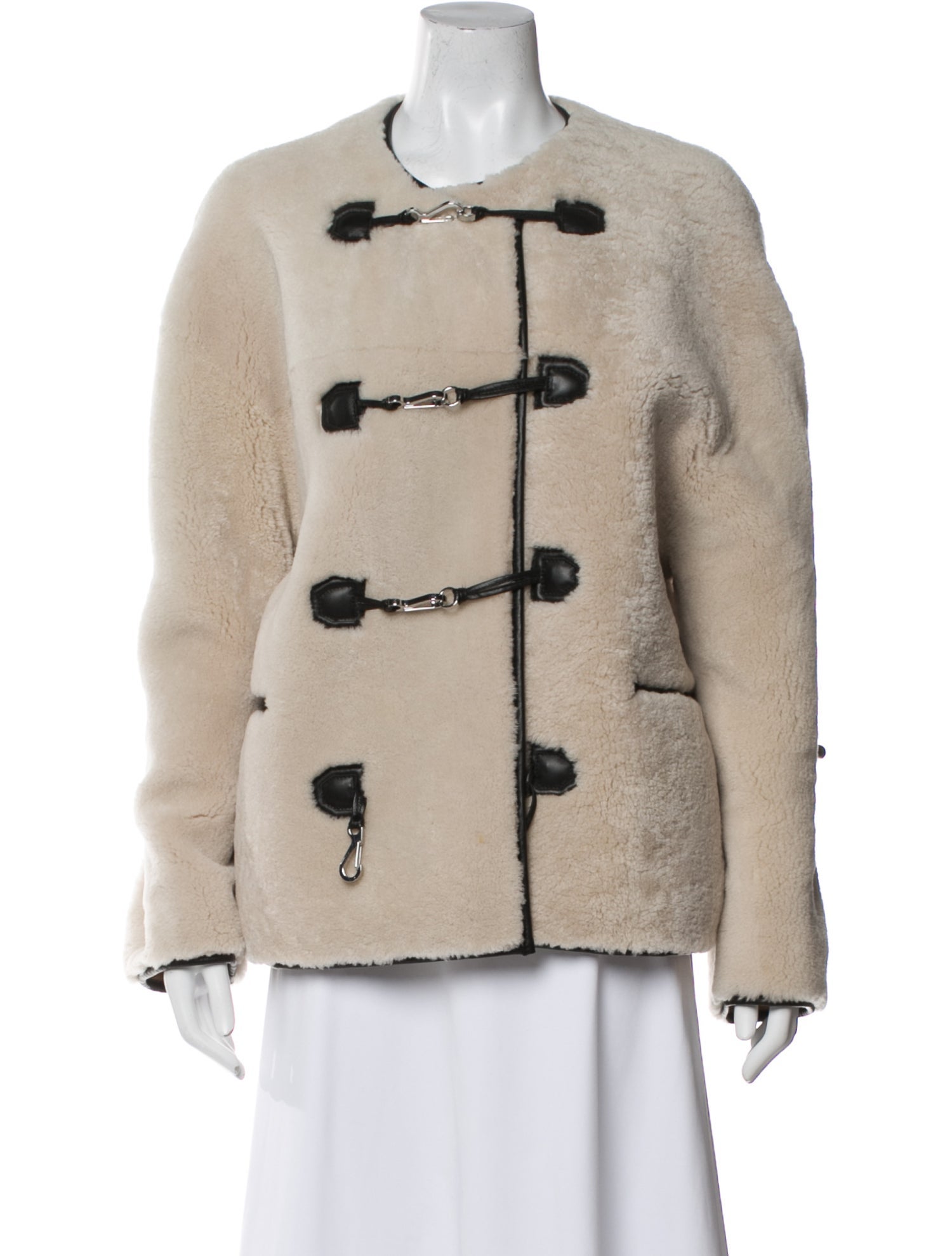 TOTEME Shearling Striped Fur Jacket