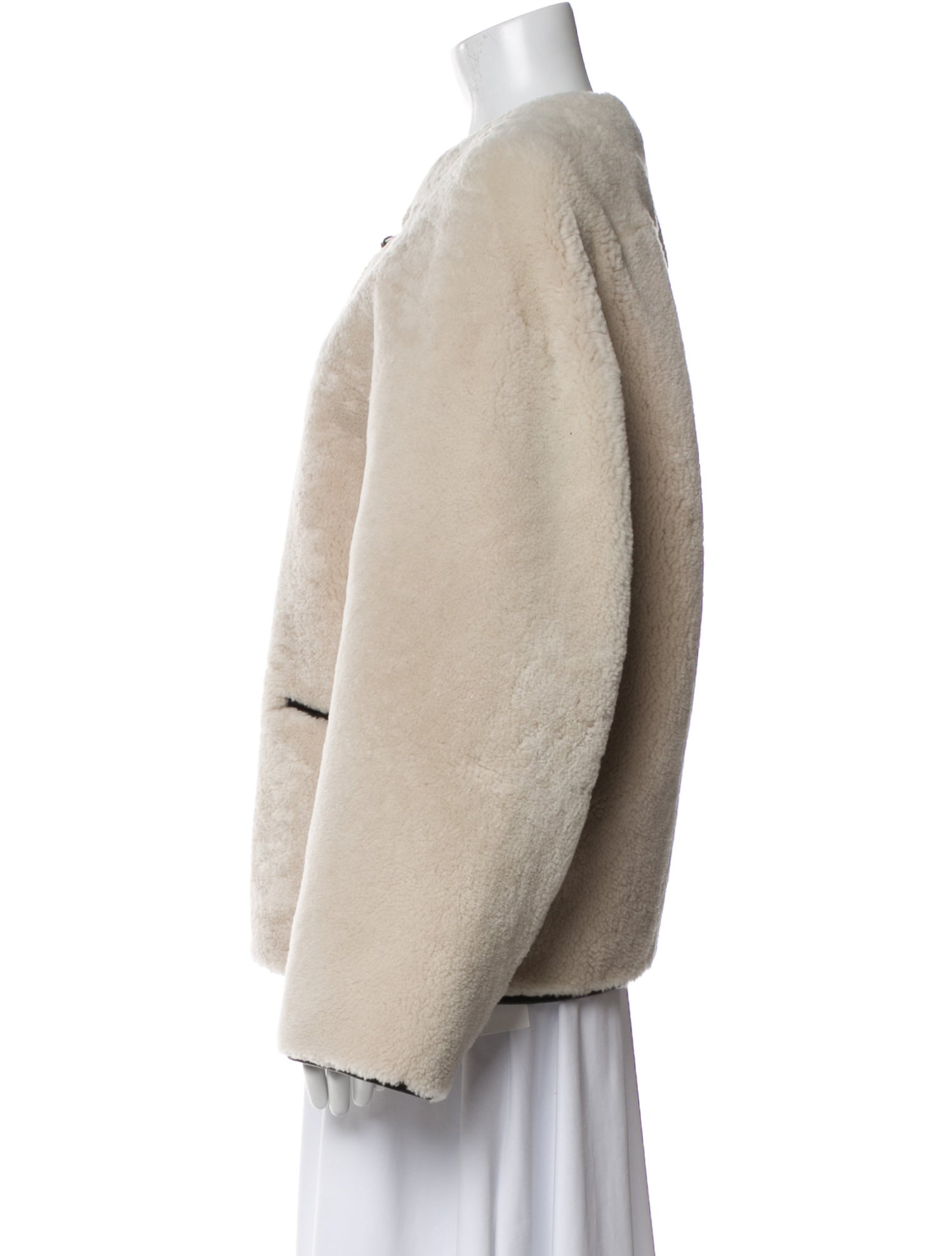 TOTEME Shearling Striped Fur Jacket