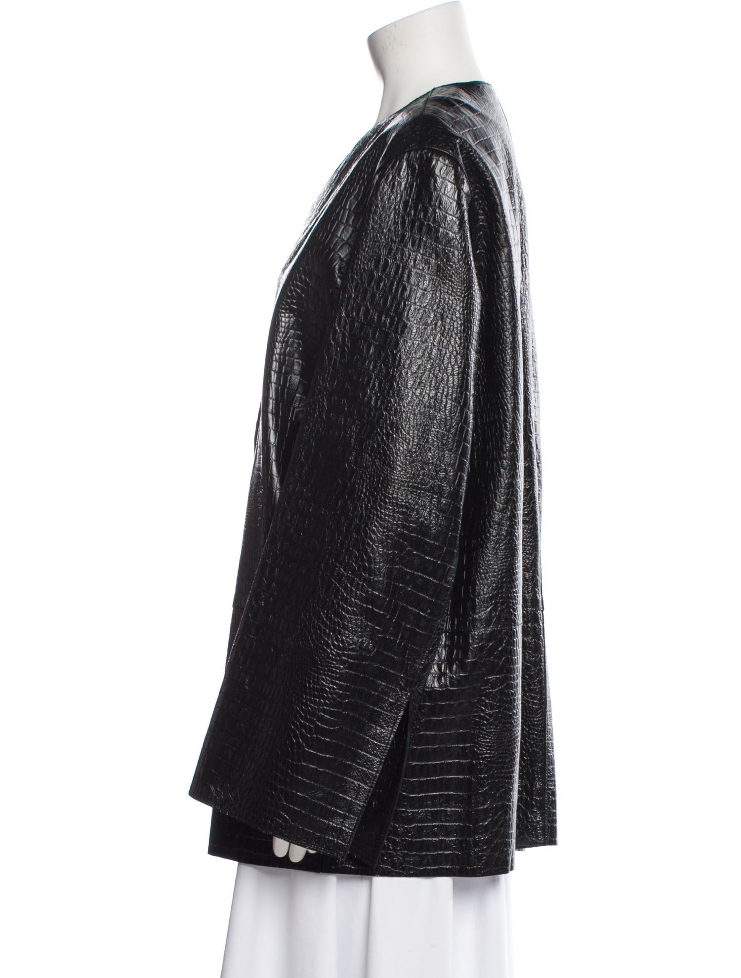 TOTEME Croco Embossed Blazer Leather Evening Jacket