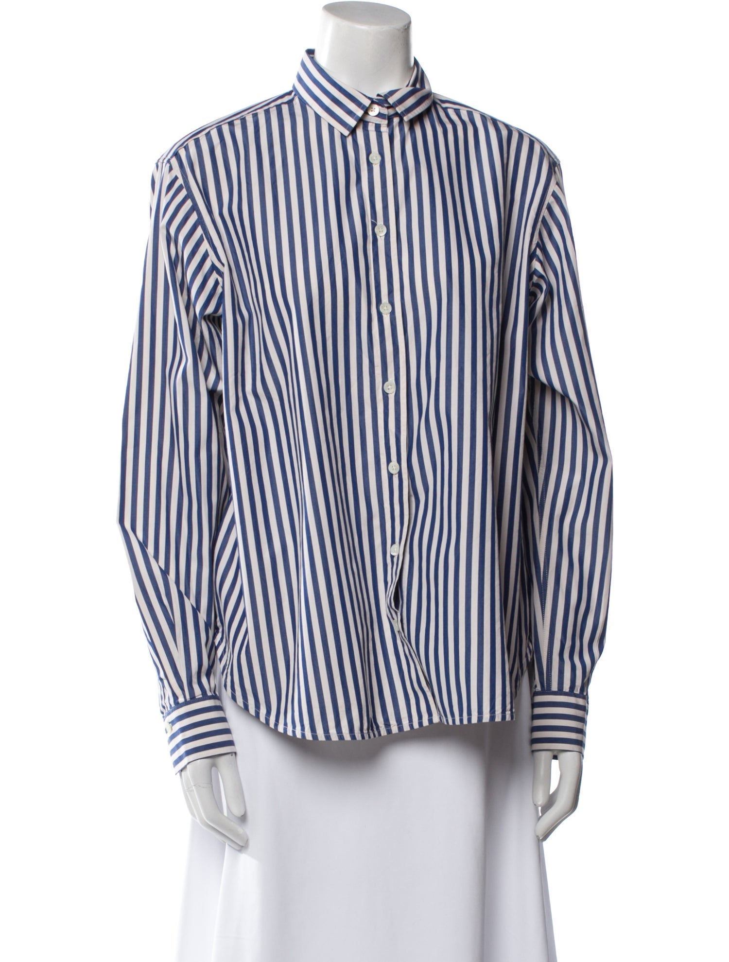 TOTEME Signature Striped Button-Up Top