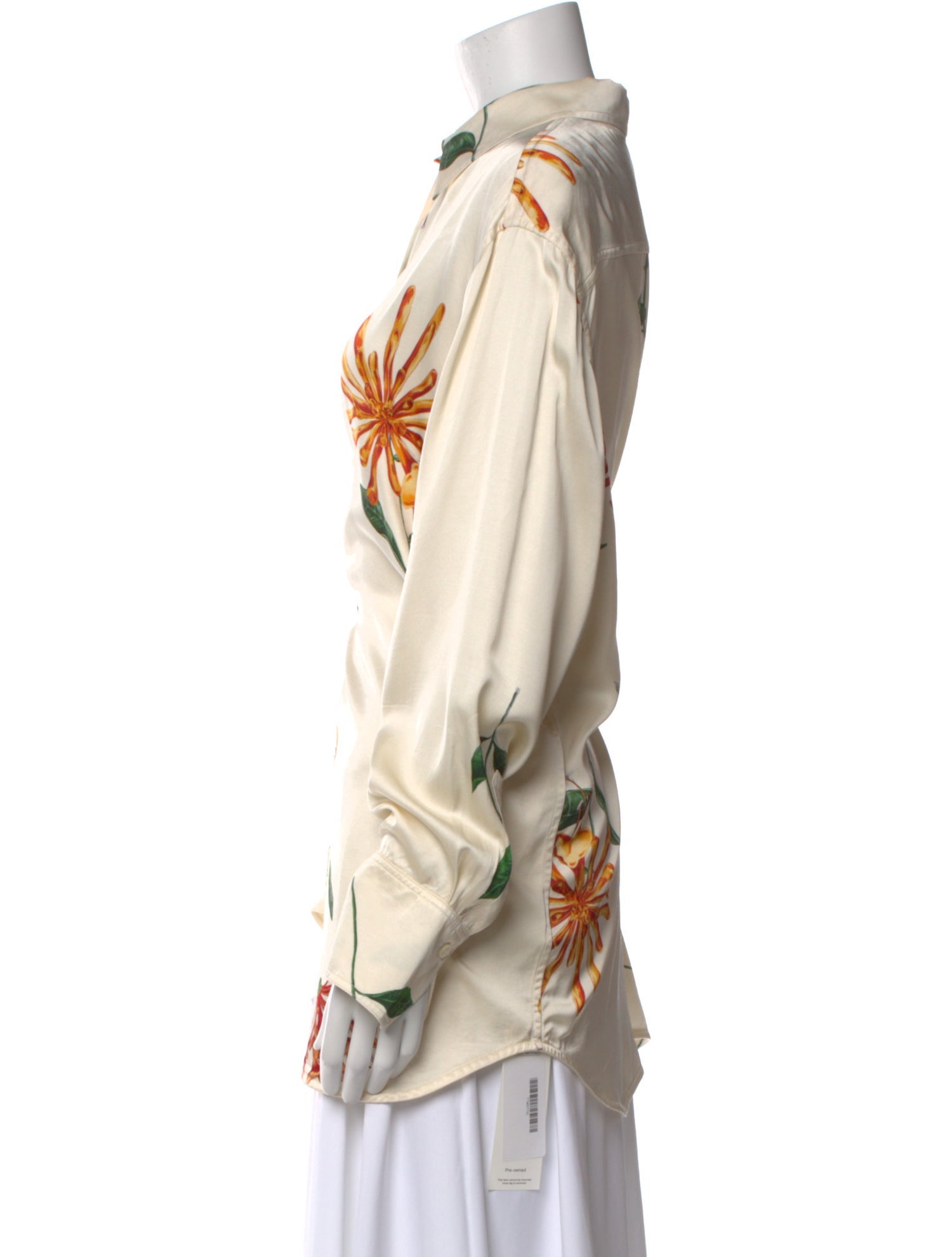 TOTEME Floral Print Long Sleeve Button-Up Top