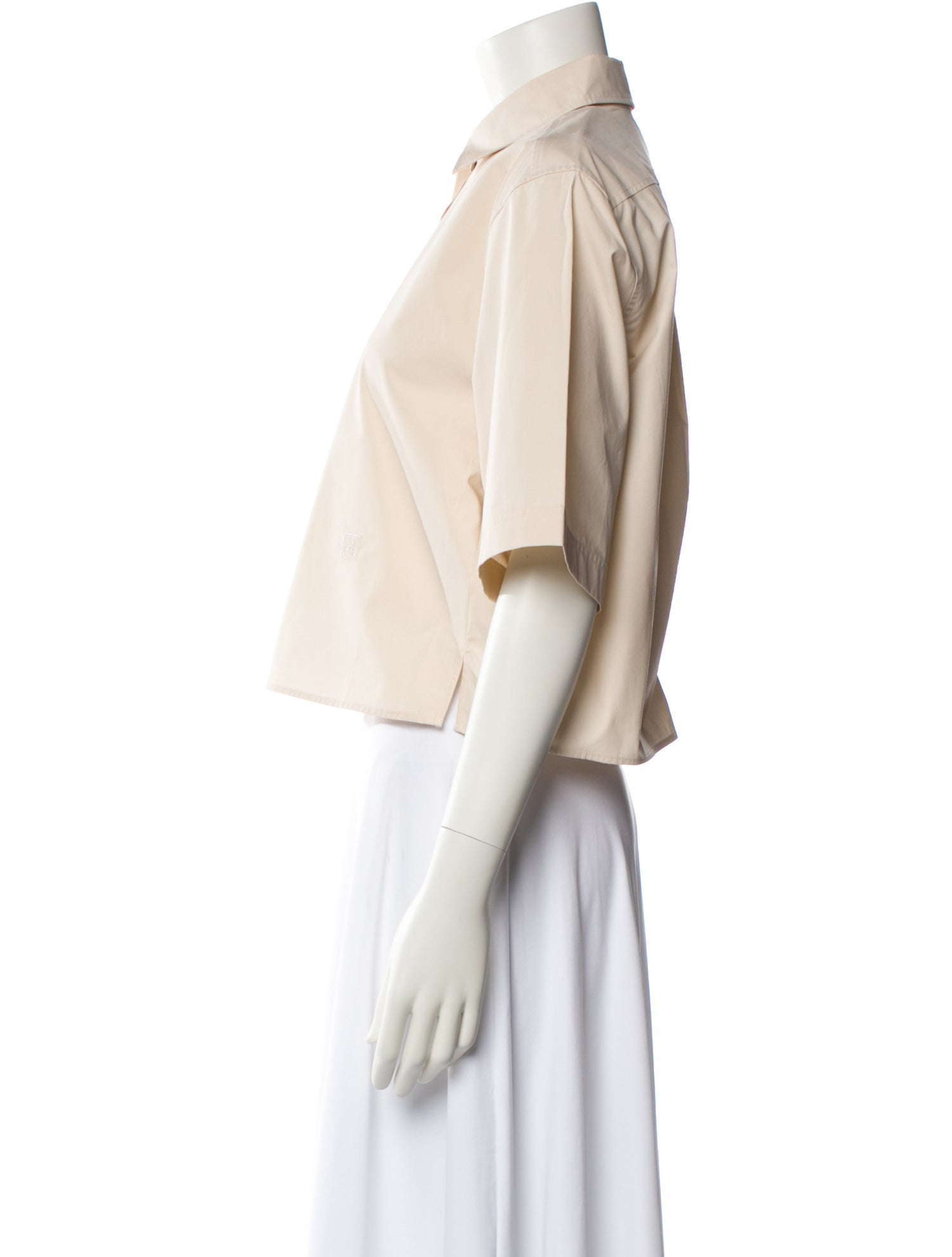 TOTEME Three-Quarter Sleeve Crop Top