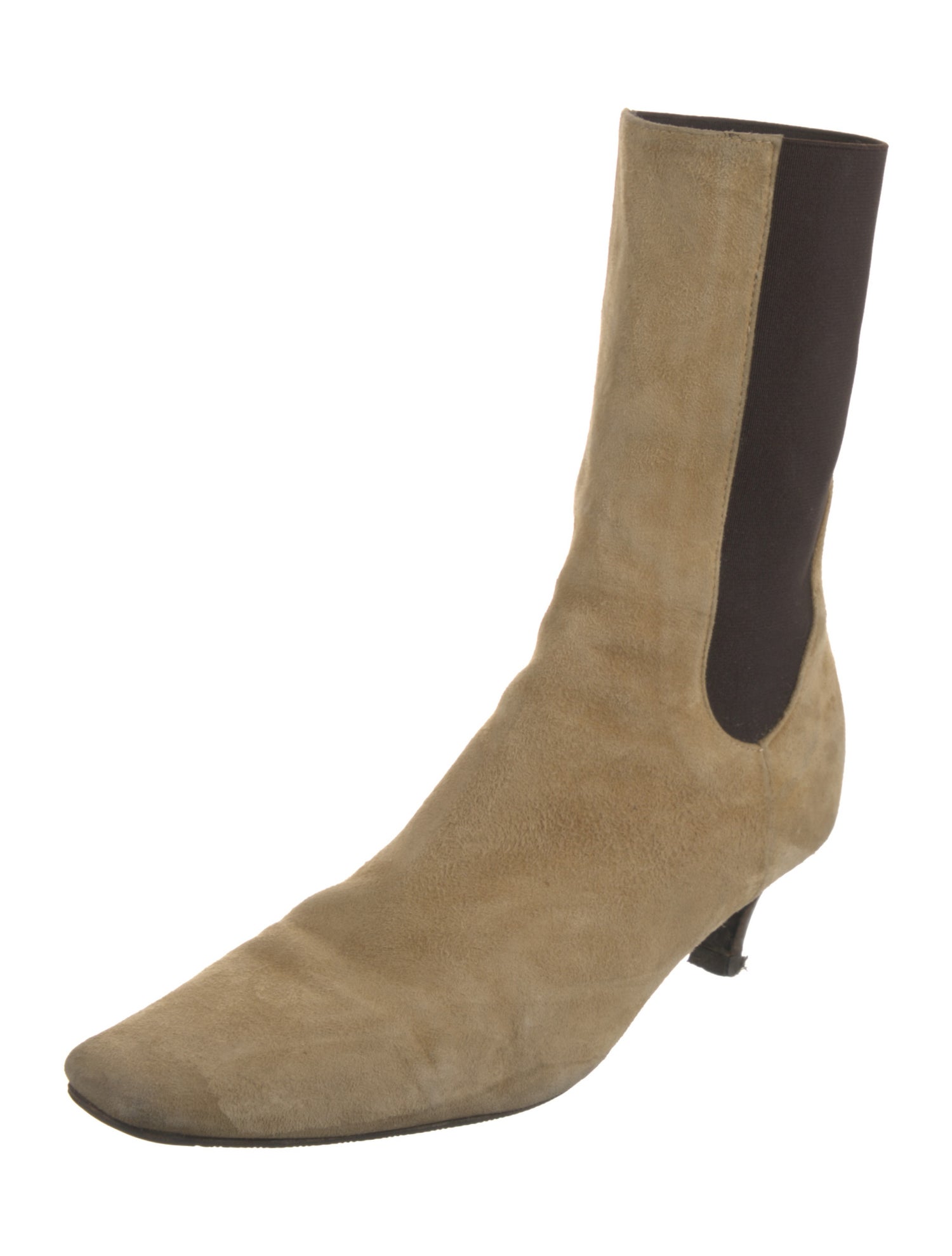 TOTEME Suede Colorblock Pattern Boots