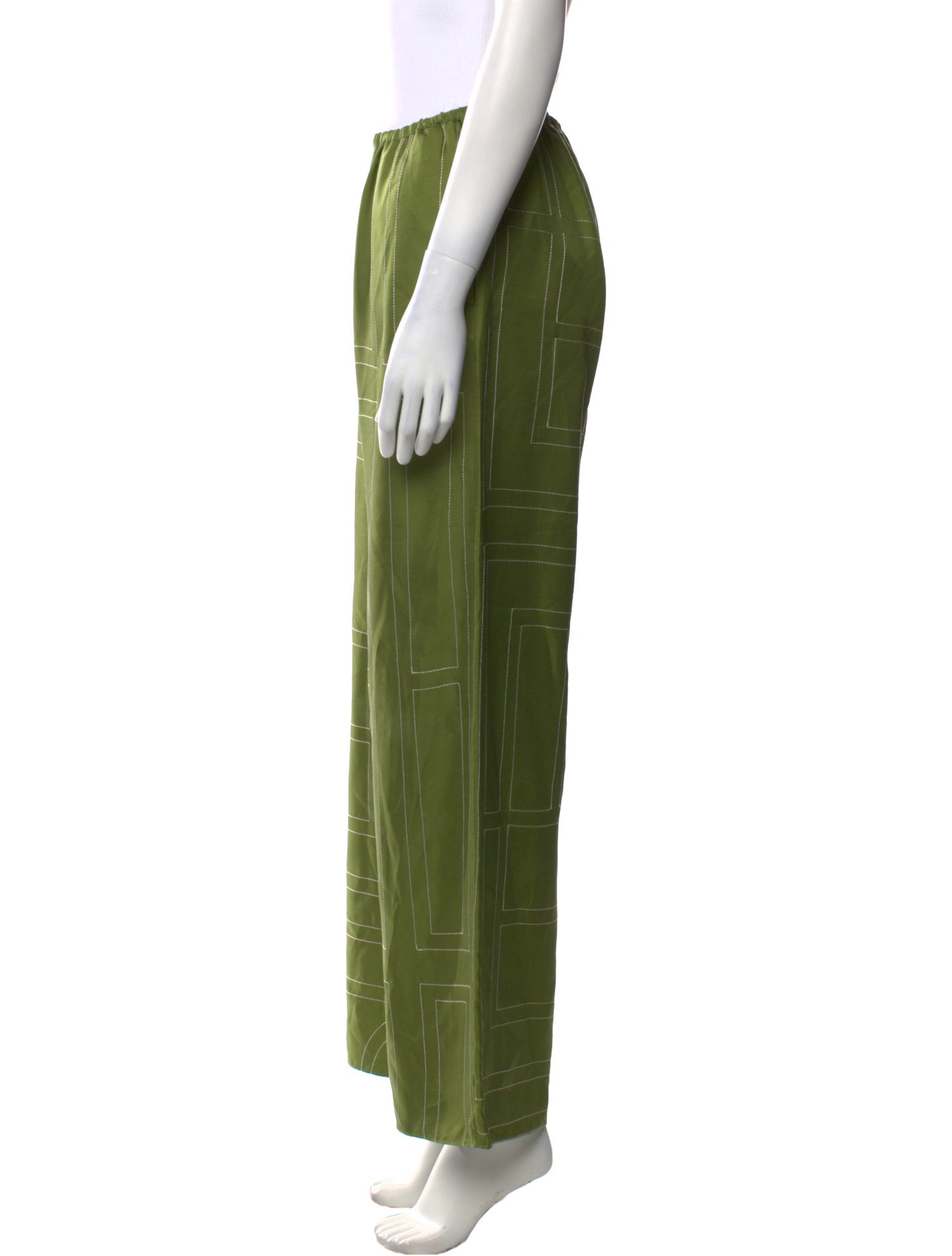 TOTEME Silk Embroidered Accent Pajamas