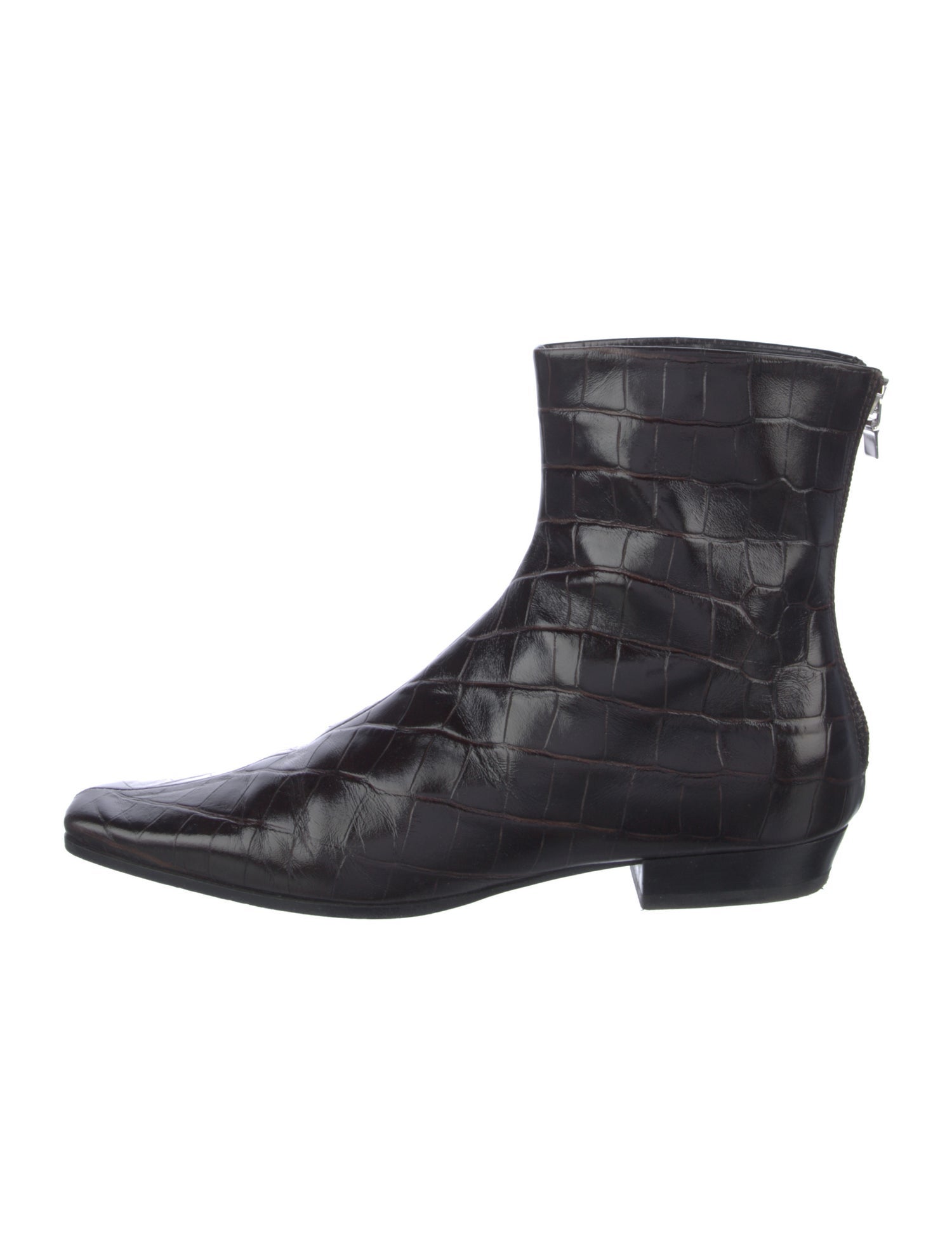 TOTEME Embossed Leather Animal Print Chelsea Boots